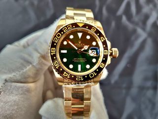 Rolex GMT master II green yellow gold.  Ανδρικο ρολοι χειρος κορυφαιας ποιοτητας replica 3Α