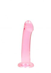 Μη Ρεαλιστικό Ομοίωμα Πέους Crystal Clear Dildo 17 cm με Βάση Βεντούζας (Ροζ) - Shots Media