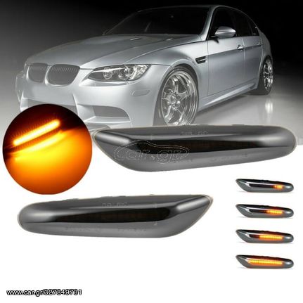 Πλαϊνά Φλας Φτερού Για Bmw 1 E81 / E82 / E87 / E88 / 3 E90 / E91 / E92 / E93 / X1 E84 / X3 E83 Led Dynamic Φιμέ 2 Τεμάχια