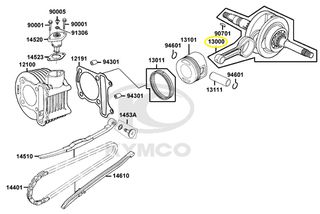 Στρόφαλος Kymco People One.125i 2013 - 2014 13000-KUDU-C00