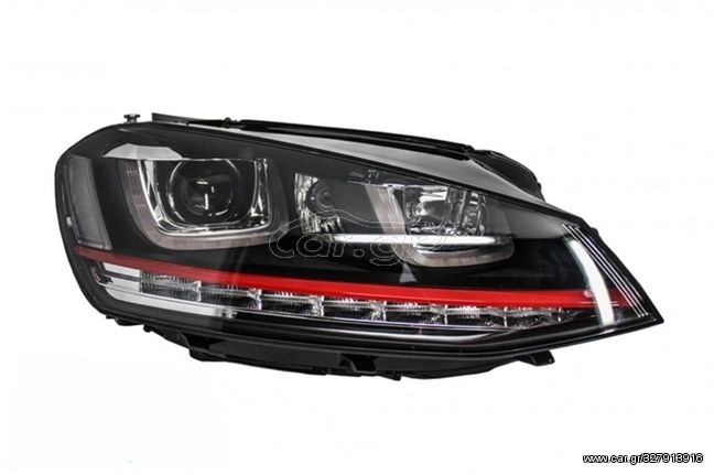Προβολείς LED κατάλληλοι για VW Golf 7 VII (2012-2017) ΚΟΚΚΙΝΟ R20 GTI Look 