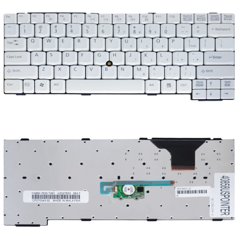 Πληκτρολόγιο Laptop - Keyboard για Fujitsu E8010 E8110 E8210 E8310 E8410 E8420 US Pointer White ( Κωδ.40858USPOINTER )