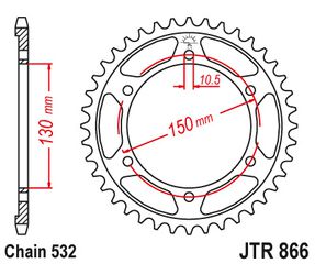 Γραναζι πισω 866.46/ 866 46 C45  Yamaha FZR 750 46Δ PBR - (10110-672)