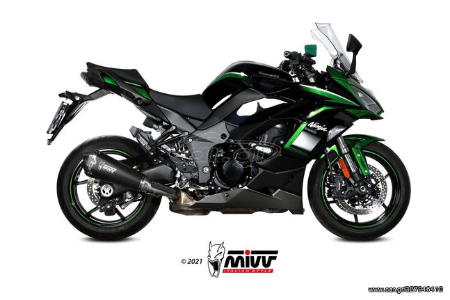 Mivv Tελικό Εξάτμισης Delta Race Black S.Steel/Carbon End Kawasaki Ninja 1000 SX/Tourer 2020 - 2023*