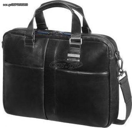 Τσάντα Ωμου Samsonite Laptop Bag Leather West Harbor 14.1 Black