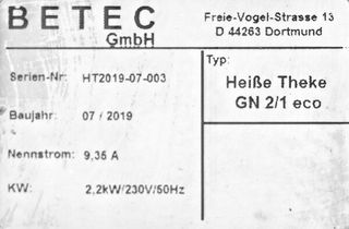 Βιτρίνα Ζεστών Θερμαινόμενη με Υγρασία Betec Γερμανίας ΚΩΔ 1122-2572-thumb-2