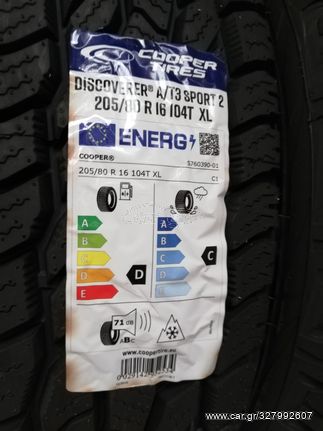 COOPER TIRES 205/80R16 104T XL DISCOVERER A/T3 SPORT 2 D C 71