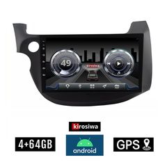 KIROSIWA 4+64GB HONDA JAZZ (2008 - 2012) Android οθόνη αυτοκίνητου 4GB με GPS WI-FI (ηχοσύστημα αφής 10" ιντσών OEM Youtube Playstore MP3 USB Radio Bluetooth Mirrorlink  DSP 4x60W Apple Carplay A