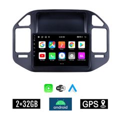 KIROSIWA 2+32GB MITSUBISHI PAJERO (1999-2006) Android οθόνη αυτοκίνητου 2GB με GPS WI-FI (ηχοσύστημα αφής 9" ιντσών OEM Youtube Playstore MP3 USB Radio Bluetooth Mirrorlink εργοστασιακή, 4x60W) RX-229