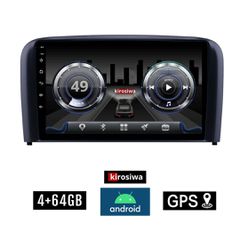 KIROSIWA 4+64GB VOLVO S80 (2001-2006) Android οθόνη αυτοκίνητου 4GB με GPS WI-FI (ηχοσύστημα αφής 9" ιντσών OEM Youtube Playstore MP3 USB Radio Bluetooth Mirrorlink DSP 4x60W Apple Carplay Android Aut