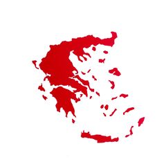 Αυτοκόλλητο Αυτοκινήτου "Χάρτης Ελλάδας'' Μικρός 11cm x 9cm Κόκκινος 1 Τεμάχιο