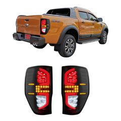 Ford Ranger (T7/T8) 2016+ Πίσω Φανάρια Smoked Led [Yellow]