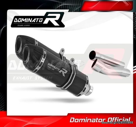 Εξάτμισεις Διπλά Τελικά Dominator HP1 Black S.Steel/Carbon End Ducati MONSTER 750 1996-2002 Με Σιγαστήρες