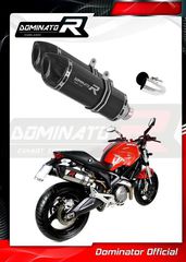 Dominator Εξατμίσεις Διπλά Τελικά HP1 Black S.Steel/Carbon End Ducati Monster 696 2008 - 2014 Με Σιγαστήρες
