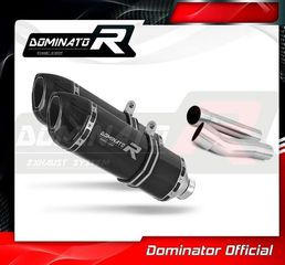 Εξάτμισεις Διπλά Τελικά Dominator HP1 Black S.Steel/Carbon End Ducati MONSTER 695 2006-2008 Με Σιγαστήρες