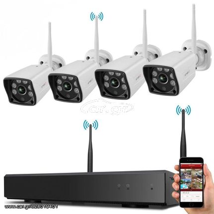 Καμερες NEW Arrival 4 & 8 Wireless Channel NVR With IP Camera Kit