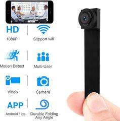 Μίνι Κρυφή Ασύρματη Κάμερα WiFi IP 1080P Σύνδεση Με Κινητό Night Vision +μπαταρια