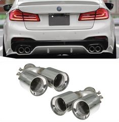 ΜΠΟΥΚΕΣ Exhaust Muffler Tips BMW 5 Series G30 G31 G38 6 Series G32 (2016-2020) 540i Design Chrome