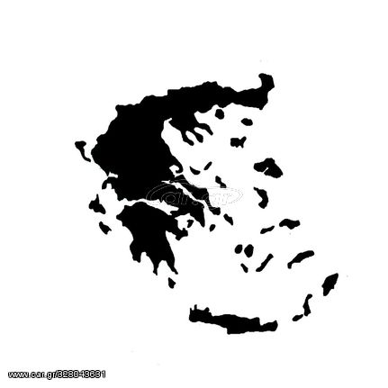Αυτοκόλλητο Αυτοκινήτου \"Χάρτης Ελλάδας\'\' Μικρός 11cm x 9cm Μαύρος 1 Τεμάχιο