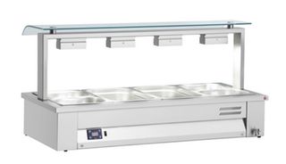 Bain marie επιτραπέζιο με Sneeze Guard 76cm