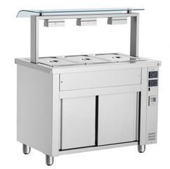 Bain Marie επιδαπέδιο με μονό Sneeze Guard 179cm