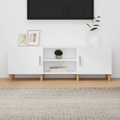 Έπιπλο Τηλεόρασης Λευκό 150 x 30 x 50 εκ. Επεξεργασμένο Ξύλο 812618
