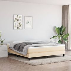 Σκελετός Κρεβατιού με Ελατήρια Κρεμ 180x200 εκ. Υφασμάτινο 3120537