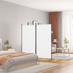 Διαχωριστικό Δωματίου με 2 Πάνελ Λευκό 175 x 180 εκ. από Ύφασμα 350258