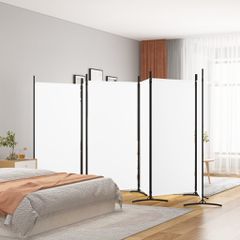 Διαχωριστικό Δωματίου με 6 Πάνελ Λευκό 520 x 180 εκ. από Ύφασμα 350270