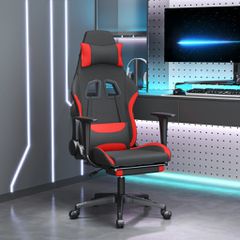 Καρέκλα Gaming Μαύρη/κόκκινο Ύφασμα με Υποπόδιο 3143751
