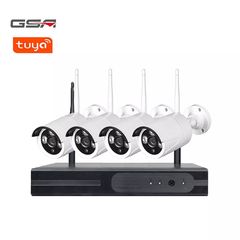 1080P 4 channel wireless cctv home security camera system wireless wifi nvr kit human detection