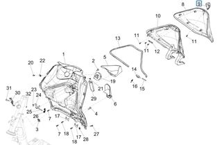 Πόμολο Ντουλαπιού Piaggio Liberty 50 iGet 4T 3V 2015-2017 RP8C54100 673694
