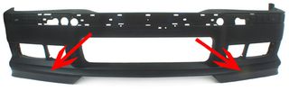 Μπροστινά Flaps Spoiler Evo lip κατάλληλο για BMW 3ER E36 90-98 με σπορ προφυλακτήρα