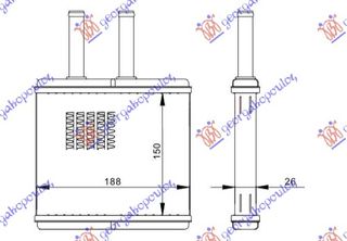 ΨΥΓΕΙΟ ΚΑΛΟΡΙΦΕΡ (B) +/-ΑC (150x188)  για CHEVROLET AVEO H/B-L/B 08-12