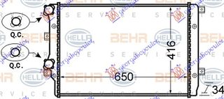 ΨΥΓΕΙΟ 1.2-1.4-1.8 TSi ΒΕΝΖΙΝΗ (650x410)(MAHLE BEHR)  για VW GOLF PLUS 09-14