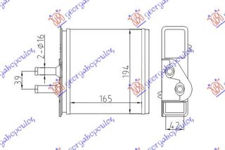 ΨΥΓΕΙΟ ΚΑΛΟΡΙΦΕΡ (M) +/-AC (165x194x42) ΤΥΠΟΥ MARELLI  για FIAT PUNTO 95-99