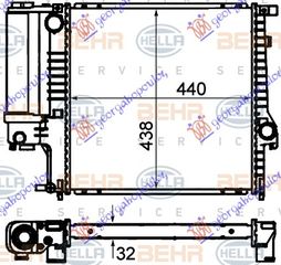 ΨΥΓΕΙΟ ΝΕΡΟΥ ΓΙΑ ΟΛΑ ΒΕΝΖΙΝΗ ΜΗΧΑΝΙΚΟ +AC (440x440x32) (MECHANICAL) (MAHLE BEHR)  για BMW SERIES 3 (E36) SDN 90-98