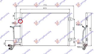 ΨΥΓΕΙΟ A/C ΒΕΝΖ-ΠΕΤΡ (96-00) (56.5x42) ΧΩΡΙΣ ΒΑΛΒΙΔΑ  για VW PASSAT 97-00