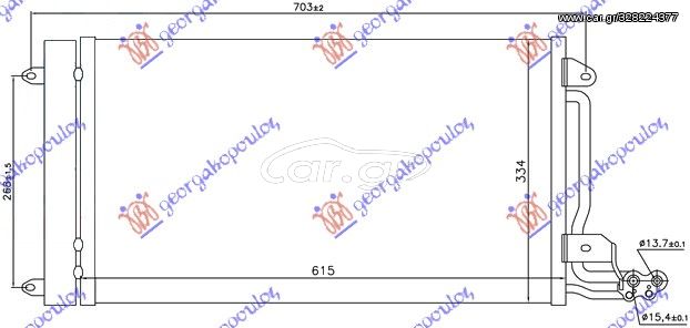 ΨΥΓΕΙΟ A/C ΒΕΝΖΙΝΗ - ΠΕΤΡΕΛΑΙΟ (580x350x16)  για SKODA FABIA 10-14