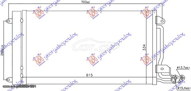 ΨΥΓΕΙΟ A/C ΒΕΝΖΙΝΗ - ΠΕΤΡΕΛΑΙΟ (580x350x16)  για VW POLO 14-17