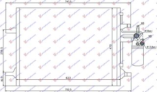 ΨΥΓΕΙΟ A/C 2.0 T4/T5 ΒΕΝΖΙΝΗ 2.0 D2/D3/D4 ΠΕΤΡΕΛΑΙΟ (580x470x16)  για VOLVO V70 13-