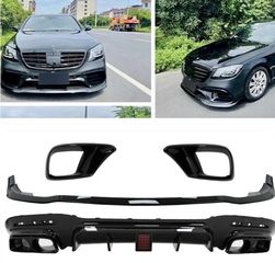 Body Kit Front Bumper Lip and Air Diffuser Mercedes S-Class W222 Facelift S65 S63 (07.2017-08.2020) Sedan