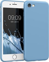 iPhone SE (2022) / SE (2020) / 8/7 - Soft Rubberized TPU Slim Protective Cover for Phone with protect camera – (dove blue)