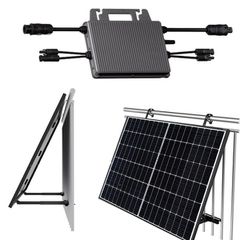 Σετ micro inverter TS800W 800W με βάσεις στήριξης αλουμινίου TSBRAC & 2 φωτοβολταϊκά πάνελ SRP200M μονοκρυσταλλικά 200W