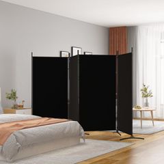Διαχωριστικό Δωματίου με 4 Πάνελ Μαύρο 346x180 εκ. από Ύφασμα 350265