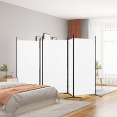 Διαχωριστικό Δωματίου με 5 Πάνελ Λευκό 433x180 εκ. από Ύφασμα 350266