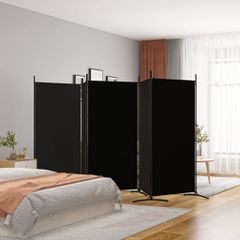 Διαχωριστικό Δωματίου με 5 Πάνελ Μαύρο 433x180 εκ. από Ύφασμα 350269