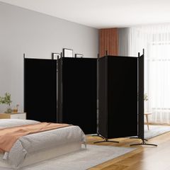 Διαχωριστικό Δωματίου με 6 Πάνελ Μαύρο 520x180 εκ. από Ύφασμα 350273
