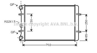 ΨΥΓΕΙΟ ΝΕΡΟΥ ΚΑΙΝΟΥΡΙΟ VOLKSWAGEN BORA I 1998-2005, GOLF IV 1997-2006 (650X415X34) AVA AI2129 DENSO DRM02025 FRIGAIR 0110.9029 MAHLE CR368001S NISSENS 652011 NRF 509529A 1J0121253A 1J0121253AB