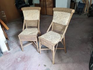 Vintage καρέκλες μπαμπού εποχής 2 Τεμ.